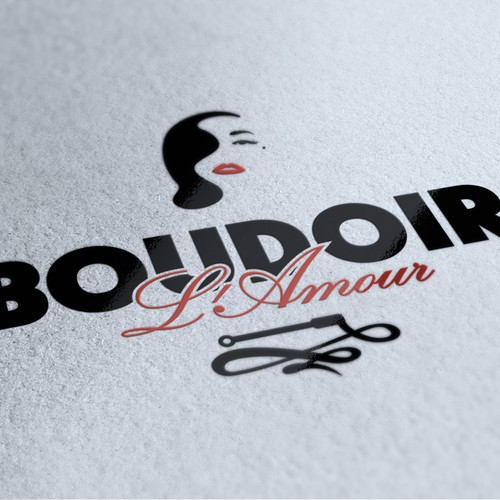 Woman face logo with the title 'Boudoir L'Amour'