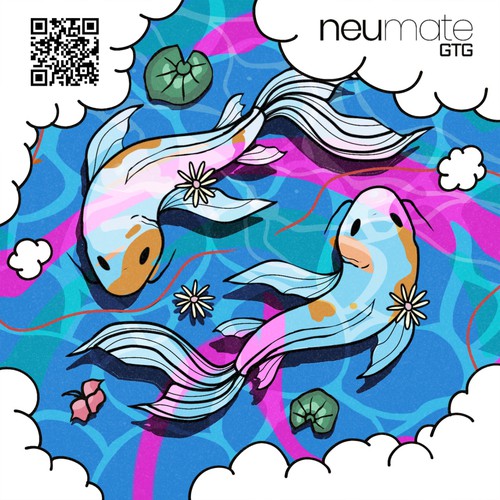 Card illustration with the title 'Artistic and funky square card'