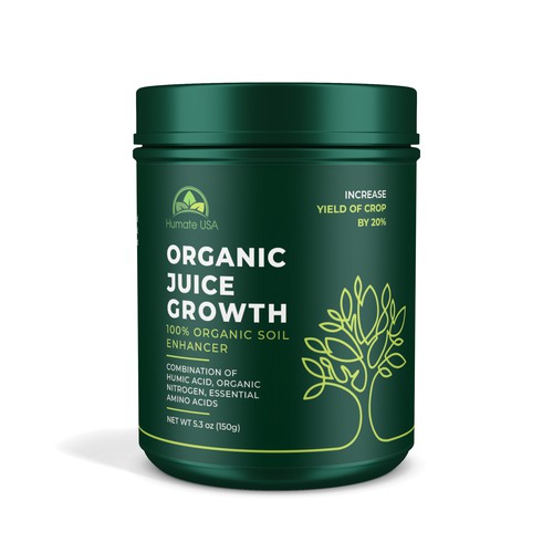 Industrial label with the title 'Organic Juice Growth'