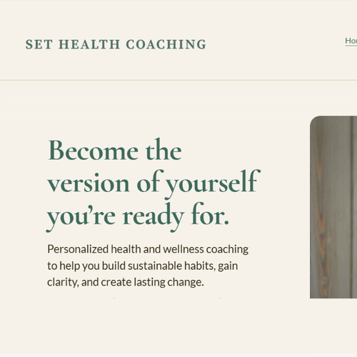 Website with the title 'Set Health Coaching Website Development'