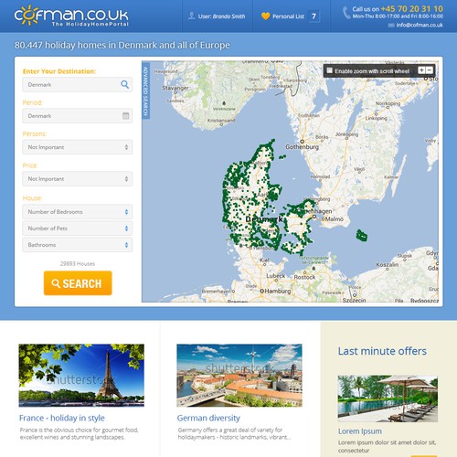 Real estate website with the title 'Responsive website design for Cofman'