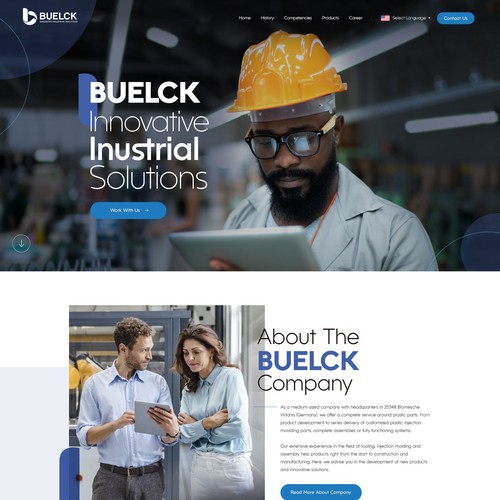 Industrial website with the title 'Buelck - Innovative Inustrial Solutions'