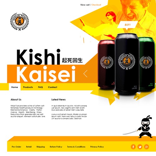 Bold website with the title 'Bold website design for an energy drink'
