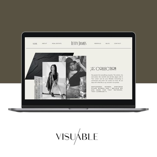 Mobile-first design with the title 'Website Design for a Luxury Real Estate & Rentals Brand'