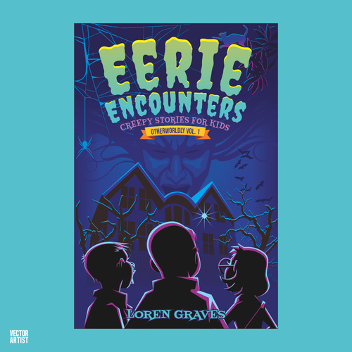 Spider design with the title 'Eerie Encounters'