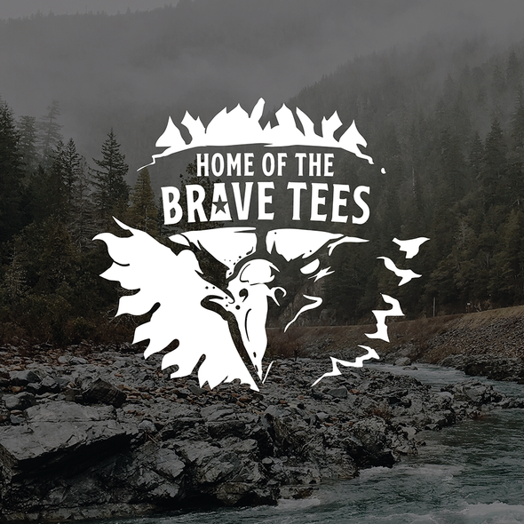 American eagle logo with the title 'HOME OF THE BRAVE TEES'