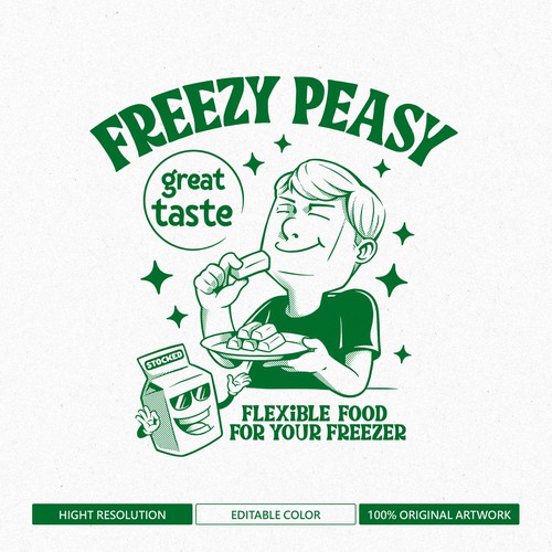 Classic t-shirt with the title 'Freezy Peasy'