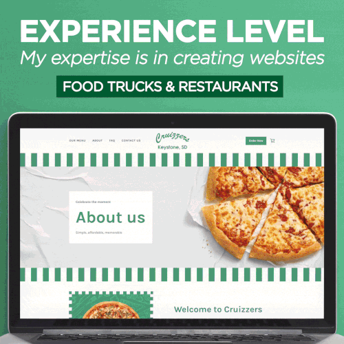 JavaScript design with the title 'Square Expert Websites for Food Trucks and Restaurants'