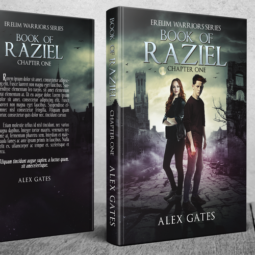 Action book cover with the title 'Book of Raziel'