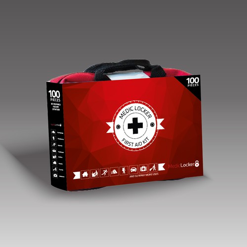 Icon packaging with the title 'Bold Packaging for First Aid Kit'