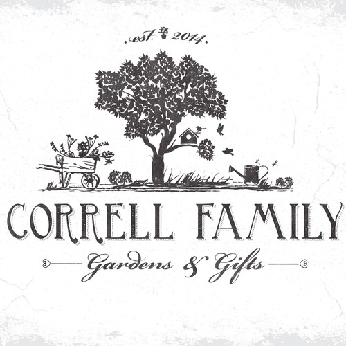 AI brand with the title 'Vintage inspired logo for a start-up Family owned Garden Center'