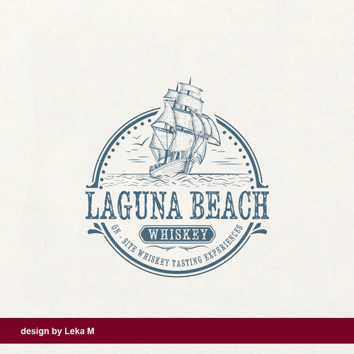 Ship logo with the title 'Laguna Beach Whiskey'