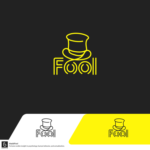 Hat logo with the title 'Neon style logo design done for MaddFool'