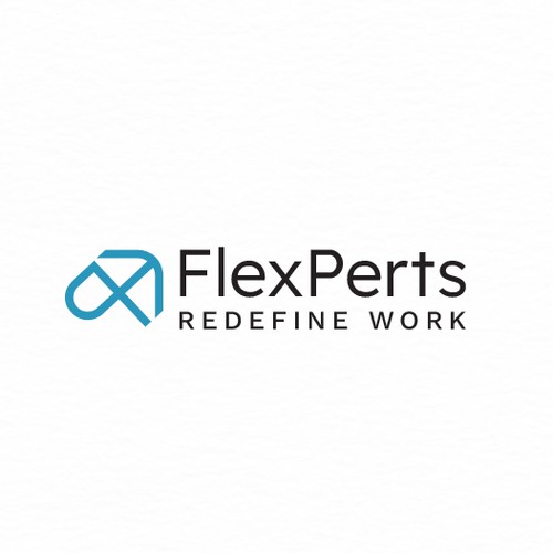 Abstract arrow logo with the title 'FlexPerts'