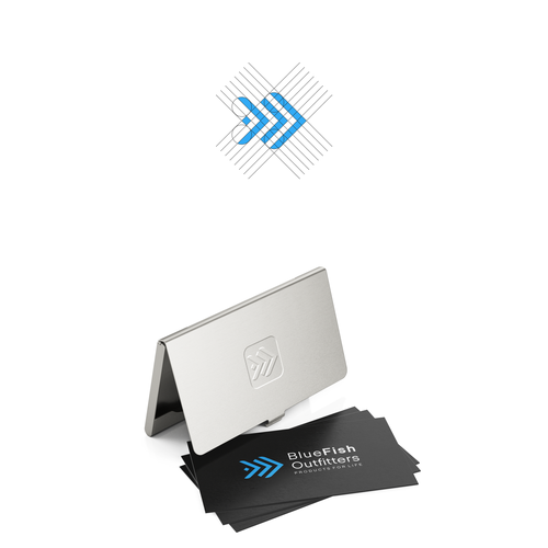 Square logo with the title 'BlueFish Outfitters'