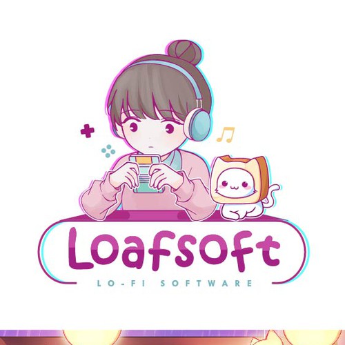 Kawaii logo with the title 'Logo design for Loafsoft'