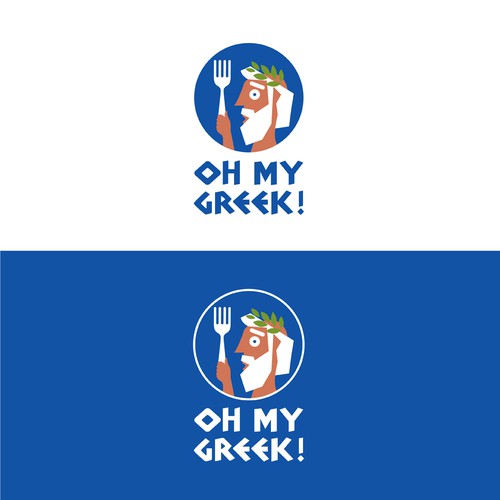 Greek food logo with the title 'Oh My Greek!'