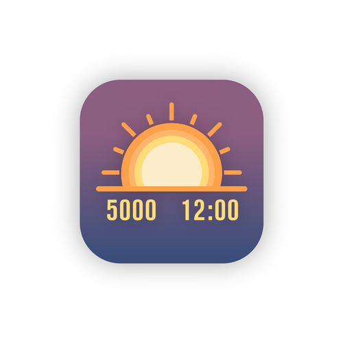 Clock design with the title 'App icon for solar metric clock'