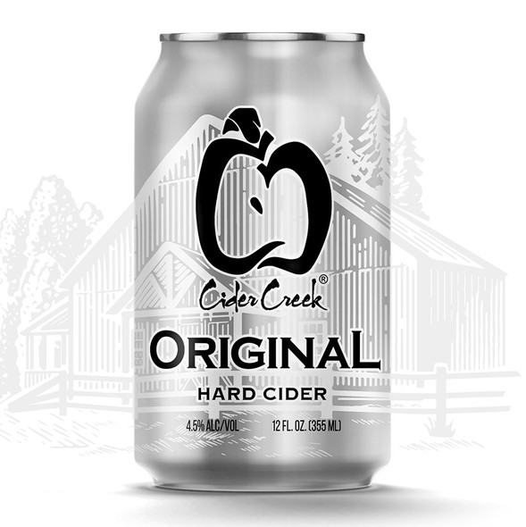 Beer label with the title 'Cider Creek Hard Cider Label'