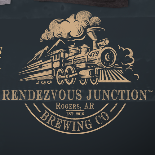 Railway design with the title 'Rendezvous Junction Tshirt'