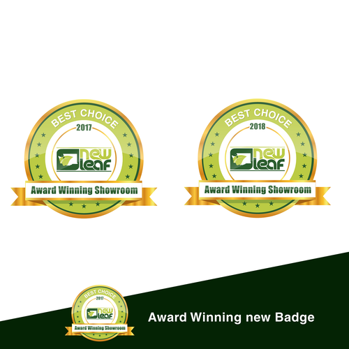 Award design with the title 'New Leaf badge'