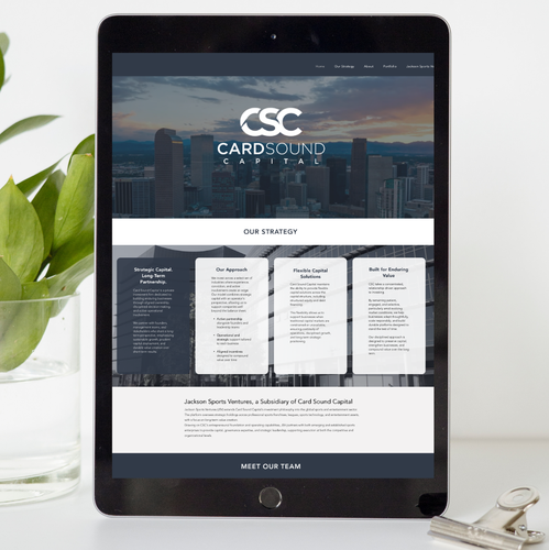 Clean website with the title 'Card Sound Capital Investment Firm Website'
