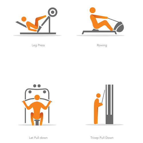 Nutrition design with the title 'Fitness icons'