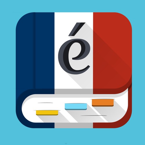 Language design with the title 'Icon for educational (French verbs) iPhone app'