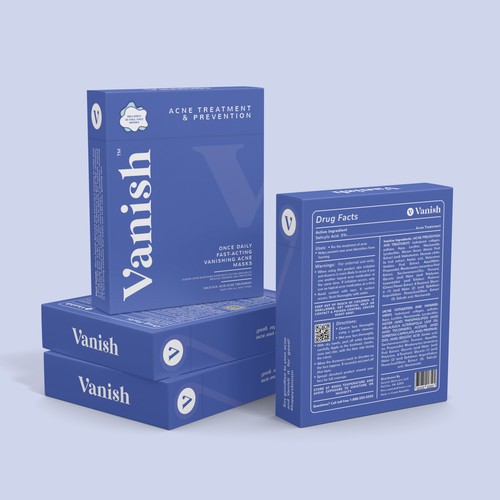 Modern packaging with the title 'Design for innovative new Acne Brand'