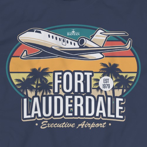 Airport design with the title 'Simple T-shirt Illustration'