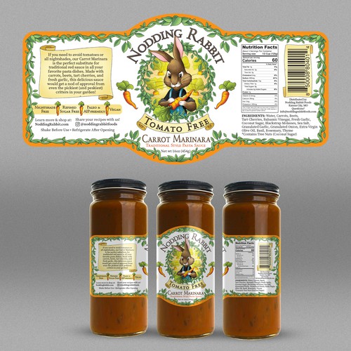 Carrot design with the title 'Sauce Label Design'
