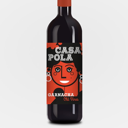 Branding label with the title 'Wine Label Design for Casa Pola'