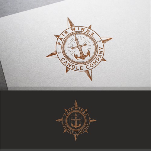 Wax logo with the title 'Fair Winds Candle Company'