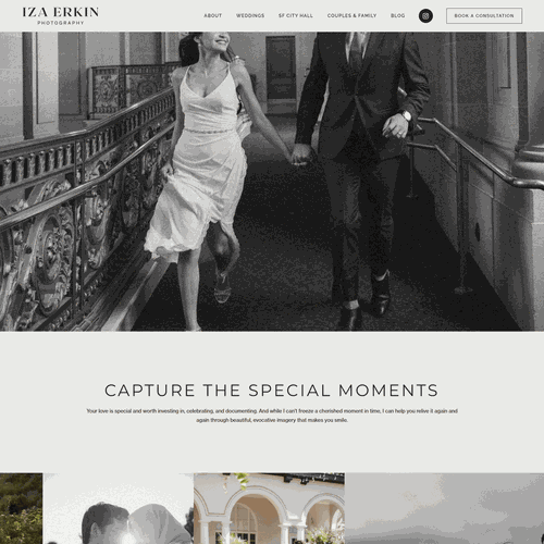 Wedding photography design with the title 'Wedding Photographer Website'