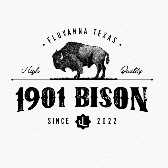 Buffalo design with the title '1901 bison'