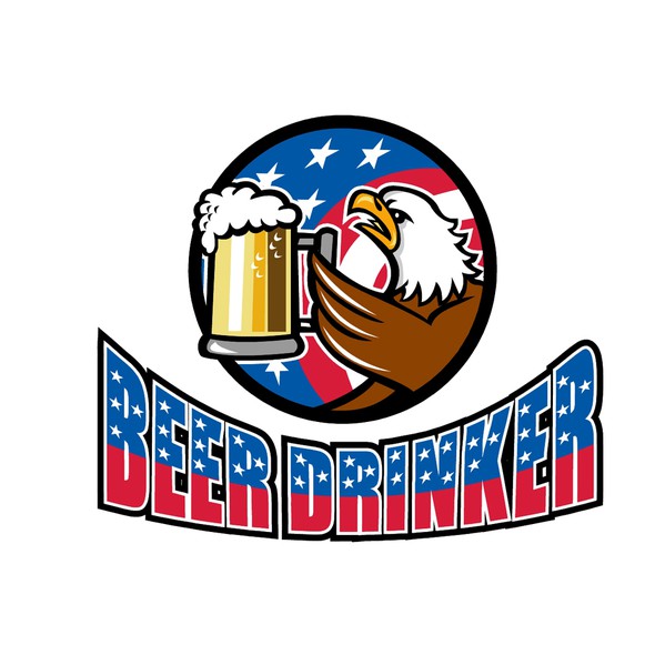 Bald eagle logo with the title 'Beer Drinker'