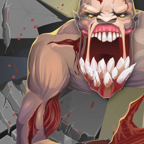 Monster artwork with the title 'Illustrations for licensed gaming accessories'