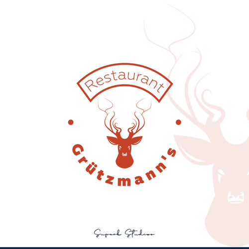 Menu logo with the title 'Deer & Pig Modern Vintage Concept.'