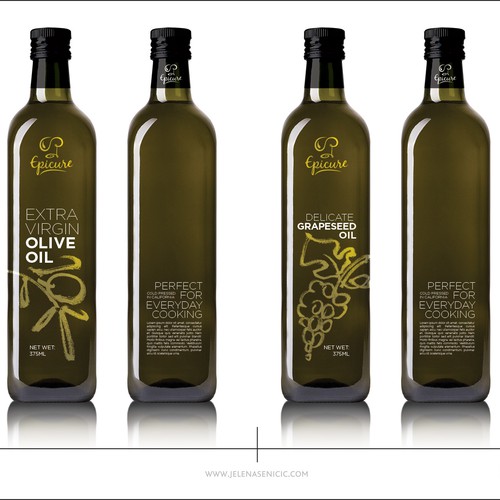 Olive design with the title 'Olive oil label'