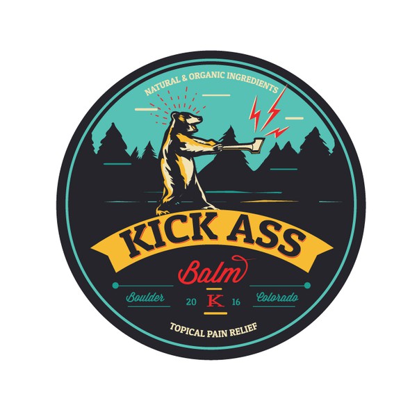 Lumberjack logo with the title 'Kick Ass Balm logo'