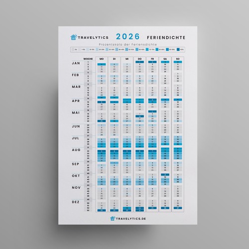 Minimal artwork with the title 'Holiday density Calendar'