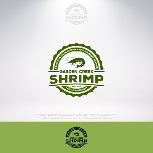 Shrimp logo with the title 'Logo concept for seafood company'