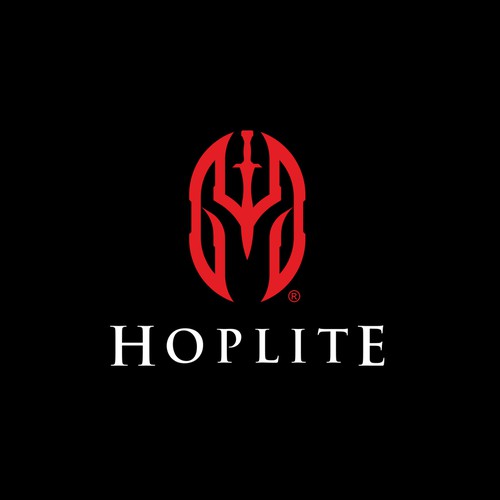 Helmet logo with the title 'Logo design for Hoplite'