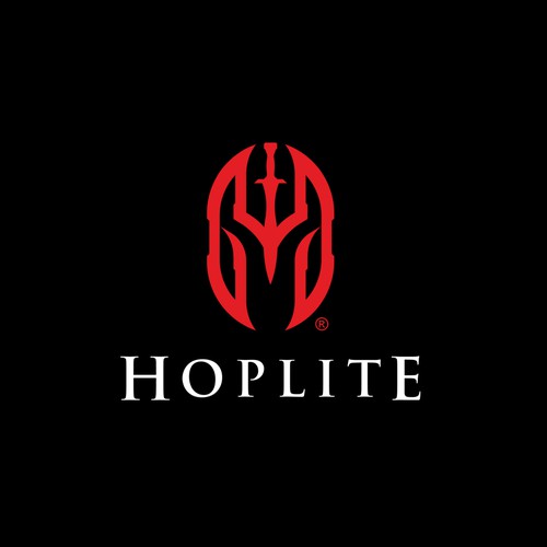 Helmet design with the title 'Logo design for Hoplite'