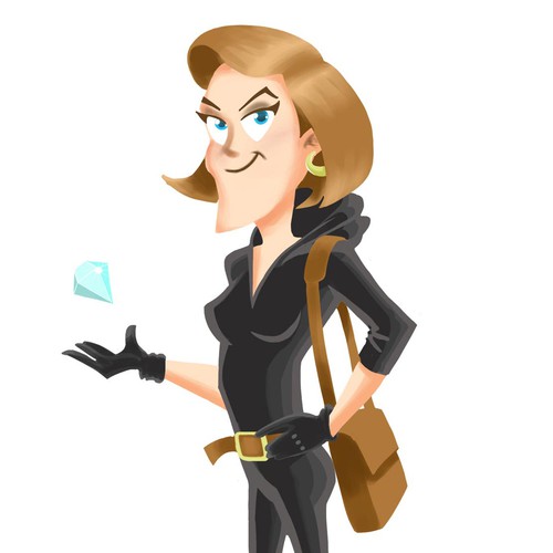 Cartoon artwork with the title 'MONKEY BOOGERS! character study (Minerva)'