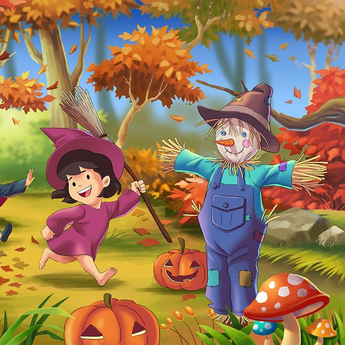 Adobe Photoshop artwork with the title 'fun kid illustration'