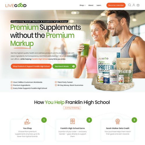 Website with the title ' Website Design for Nutritional Supplement Company'