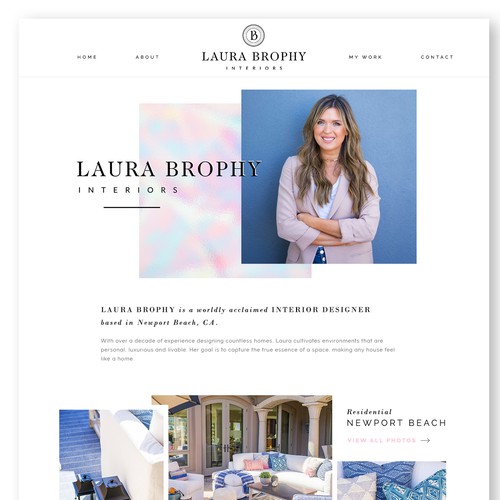 Geometric website with the title 'Bold website concept for stylish interior design company'