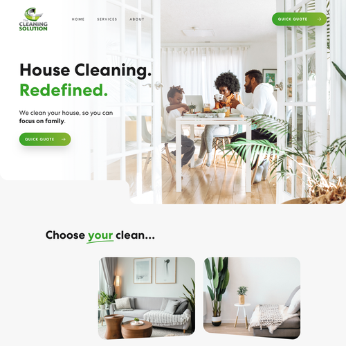 Design with the title 'Clean design for a clean business!'