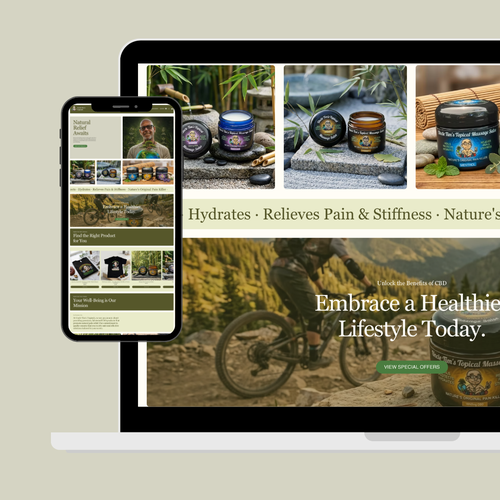 Natural website with the title 'Website design for Uncle Tim’s Topicals'